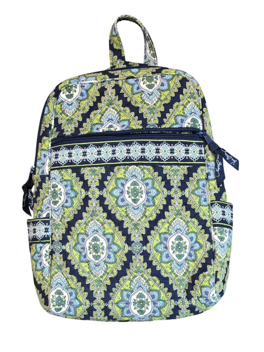 Vera Bradley Paisley Green & Blue Cotton Backpack Retired Cambridge pattern